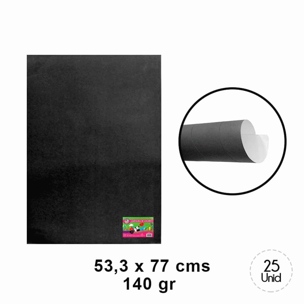 CARTULINA NEGRO 53X77CM ARTE TOP