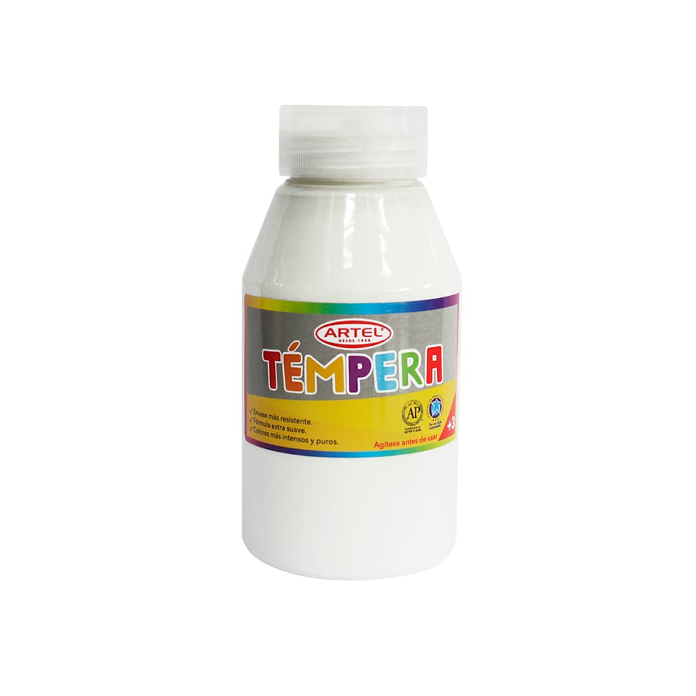 Frasco Témpera 250ml. COLOR BLANCO Artel