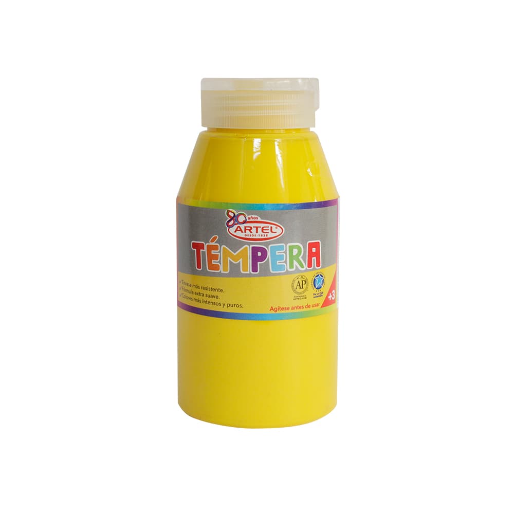 Frasco Témpera 250ml. COLOR AMARILLO LIMON Artel
