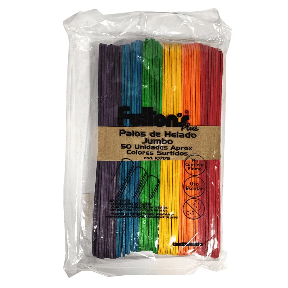 PALOS DE HELADO COL SURT JUMBO 50 UNI