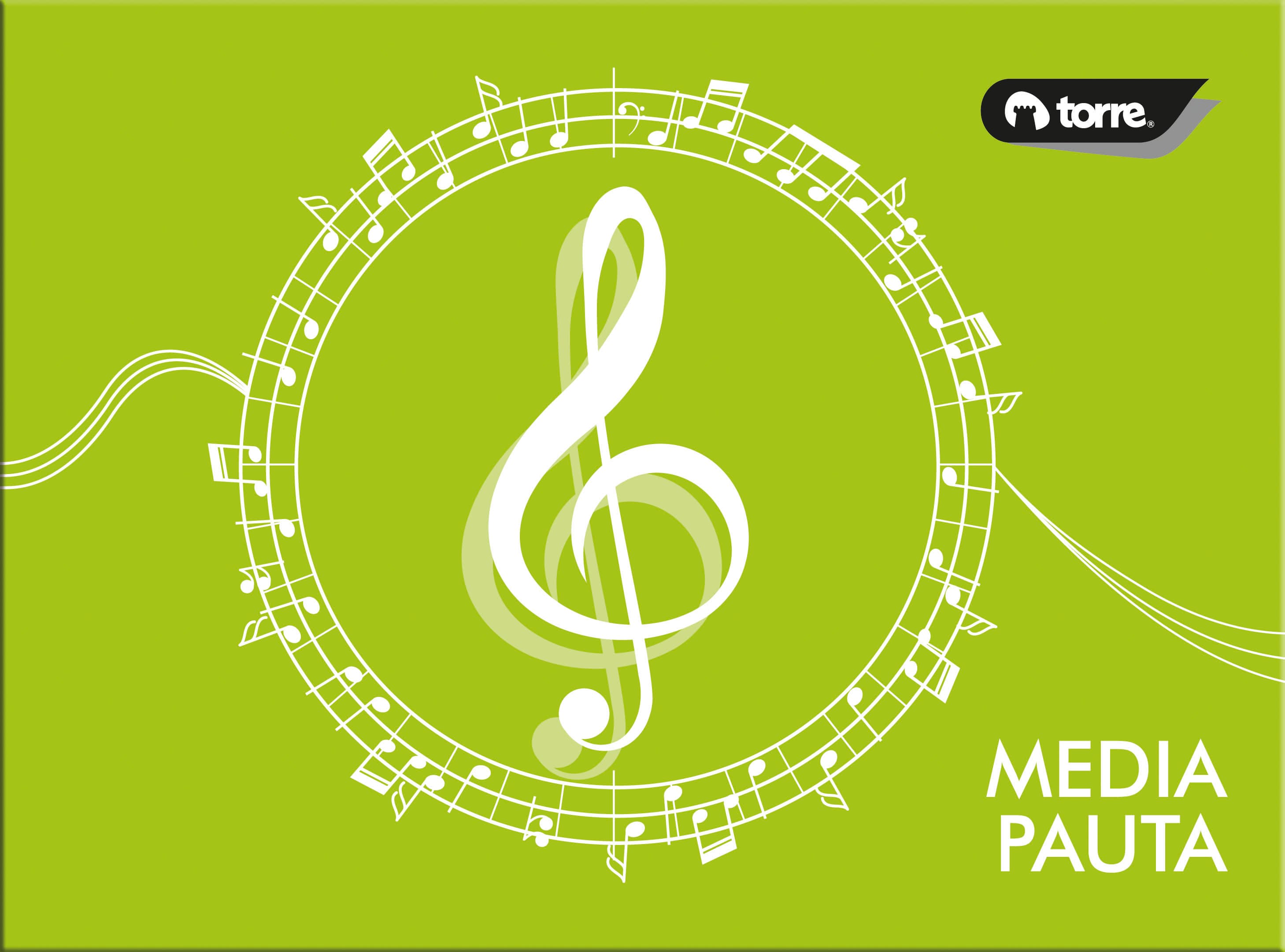 CUADERNO COSIDO TORRE MUSICA MEDIA PAUTA 10H