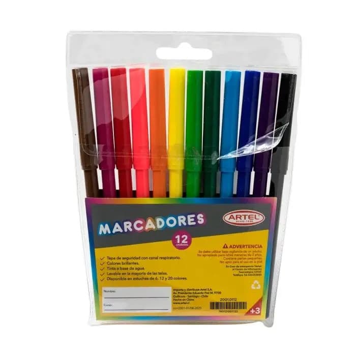 Estuche 12 Marcadores Artel