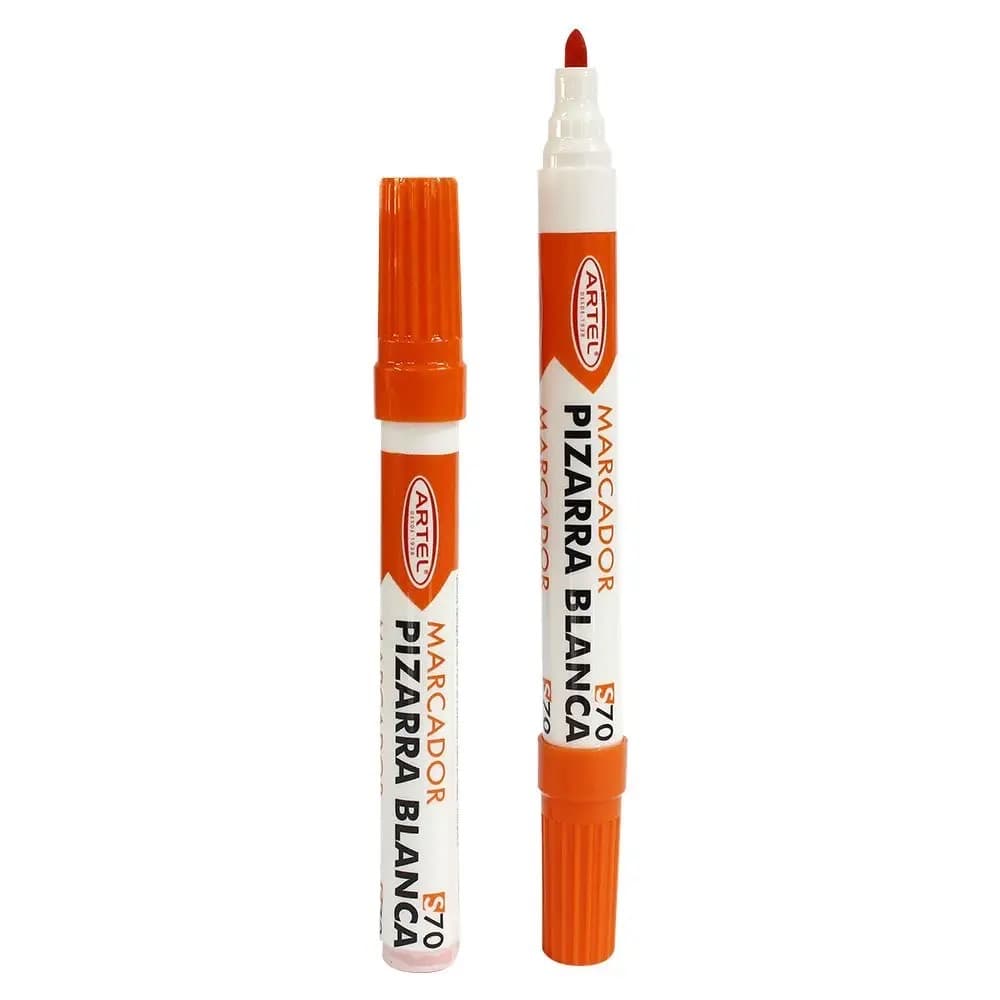 Marcador Para Pizarra Naranjo S70 Punta Redonda Artel