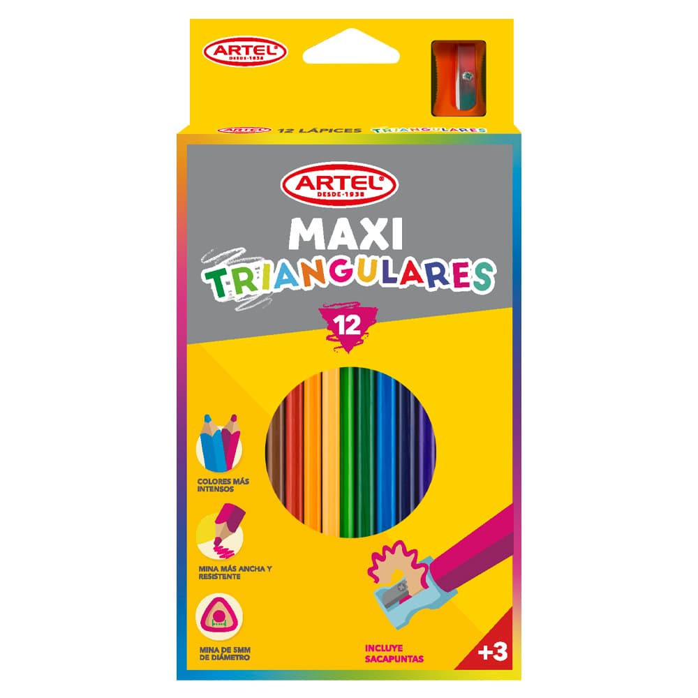 Estuche 12 Lapices De Colores Maxi Artel 5M (JUMB0)