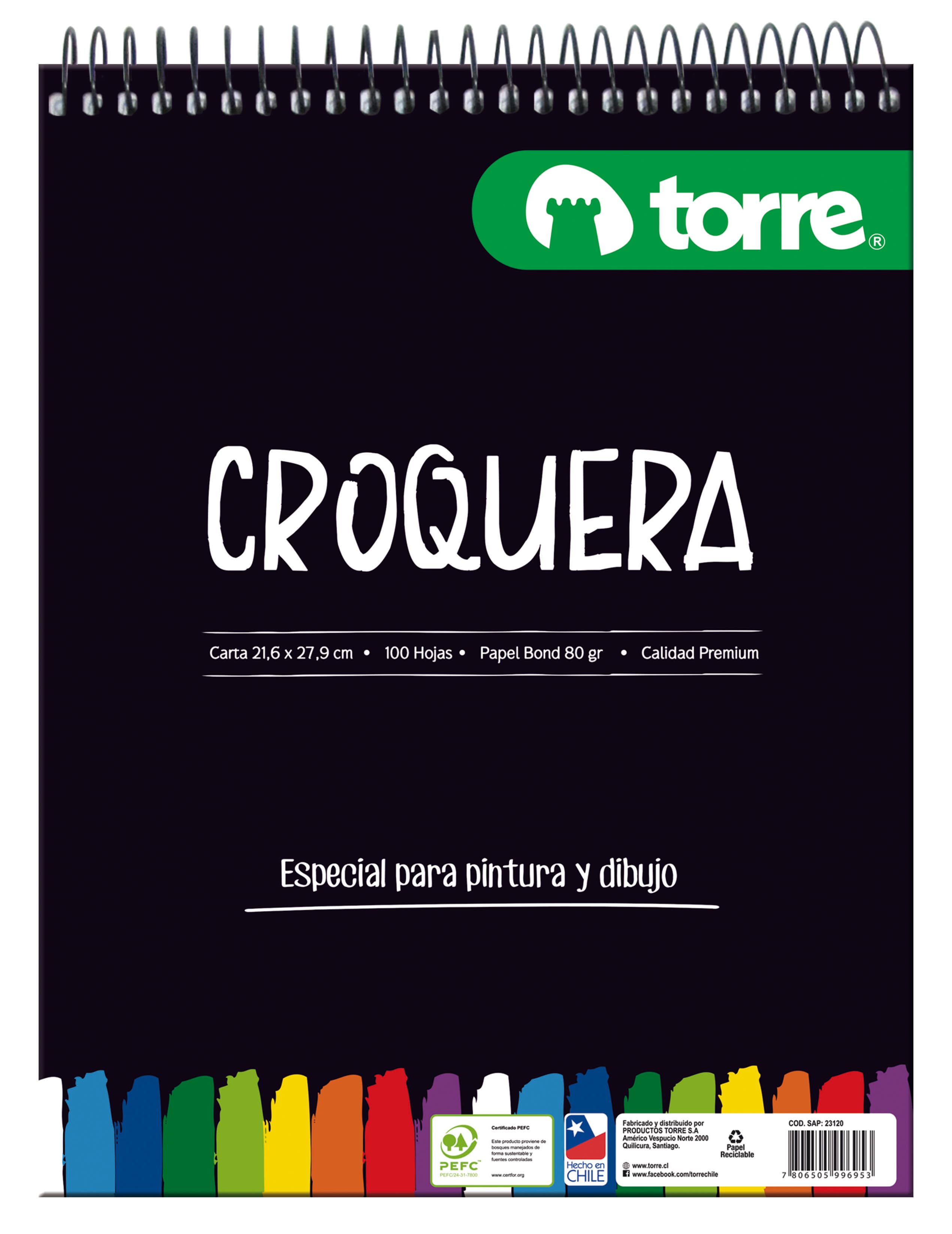 CROQUERA 21.6 x 27.9  CARTA 100HJS  TORRE IMAGIA