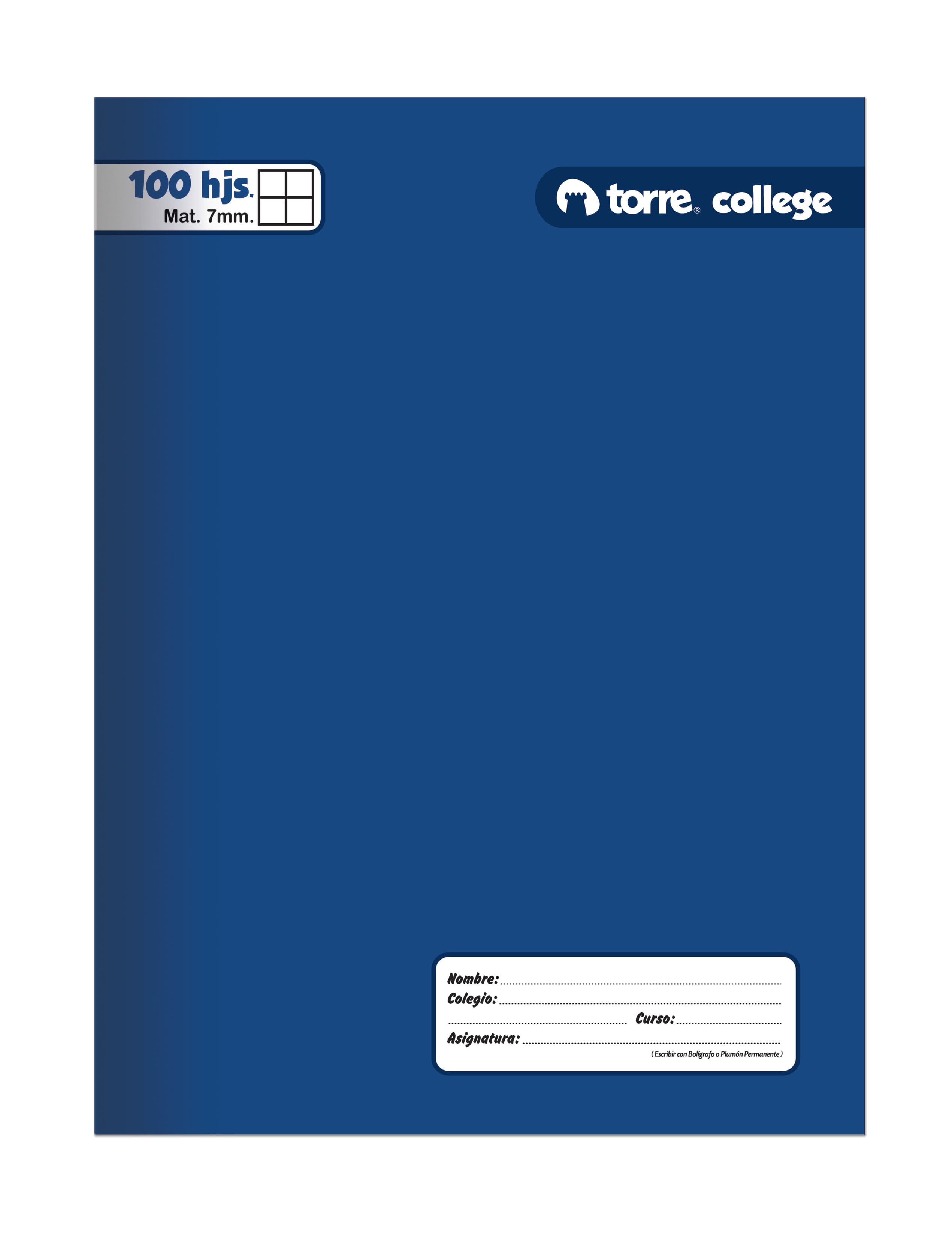 COLLEGE TORRE LISO MAT 7MM 100 HOJAS