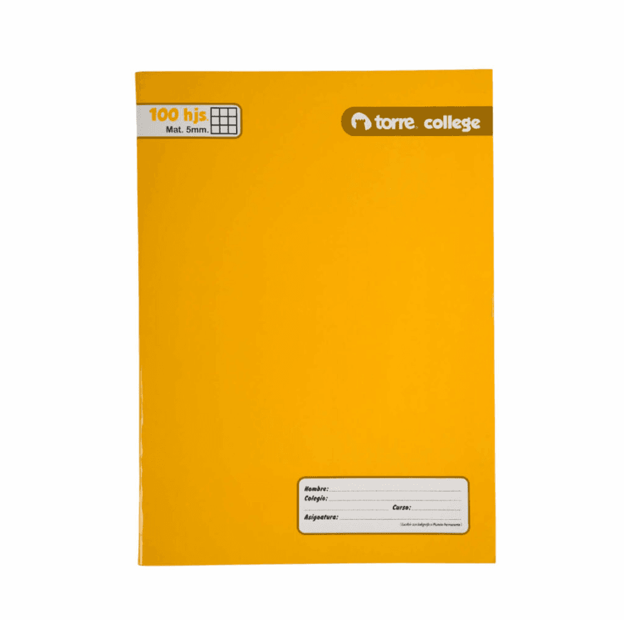 CUADERNO COLLEGE TORRE LISO  5MM. 100 HJS.