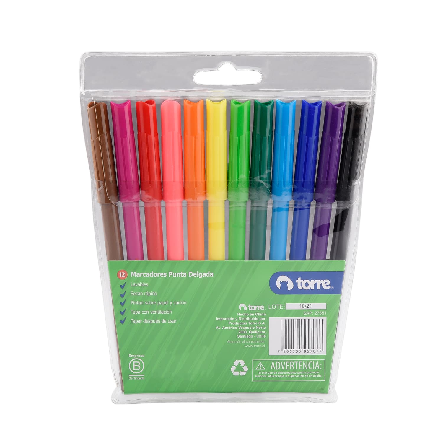 PLUMONES SCRIPTO 12 COLORES TORRE