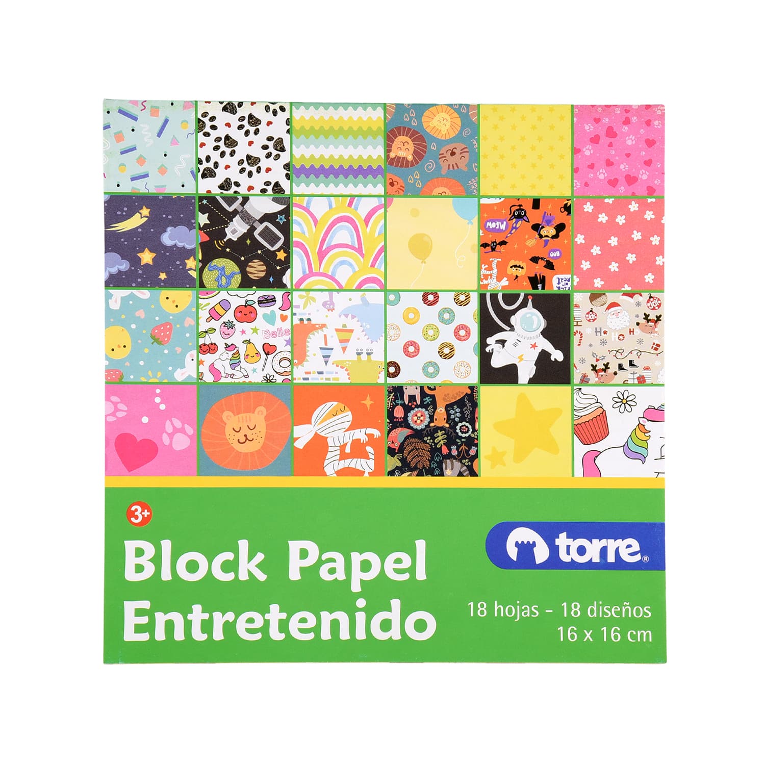 BLOCK PAPEL ENTRETENIDO 18 HJS TORRE 16x16 cm