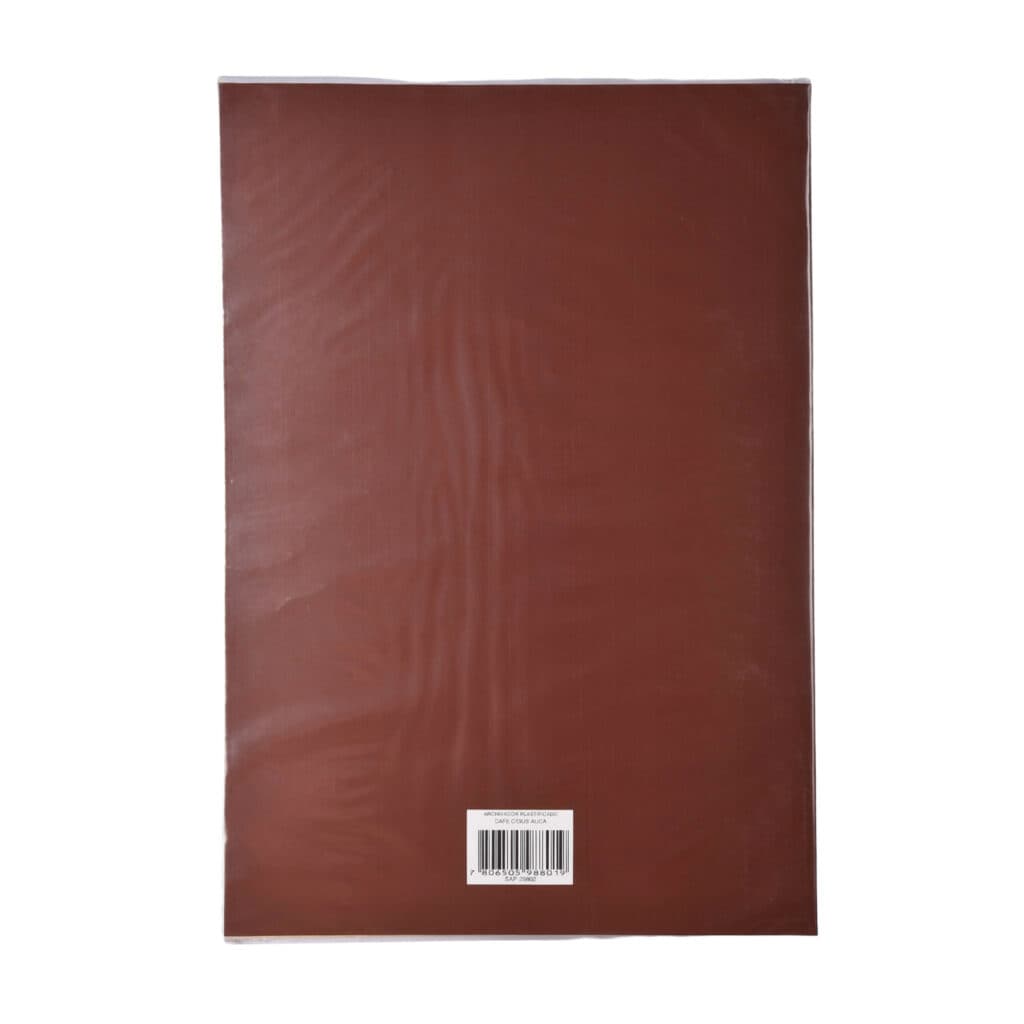 CARPETA PLASTIFICADO CAFÉ C/GUSANO AUCA