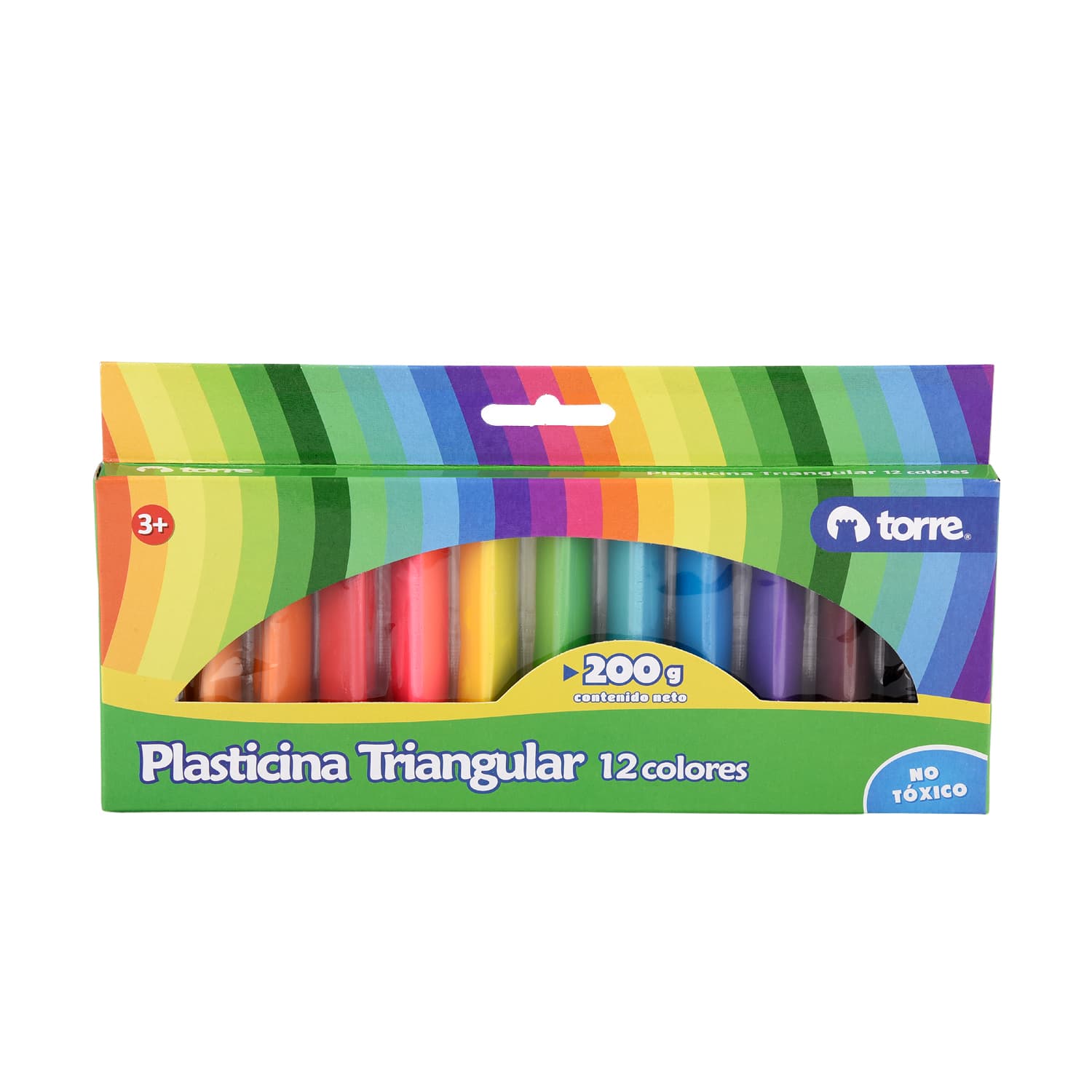 PLASTICINA TRIANGULAR 12 COLORES TORRE