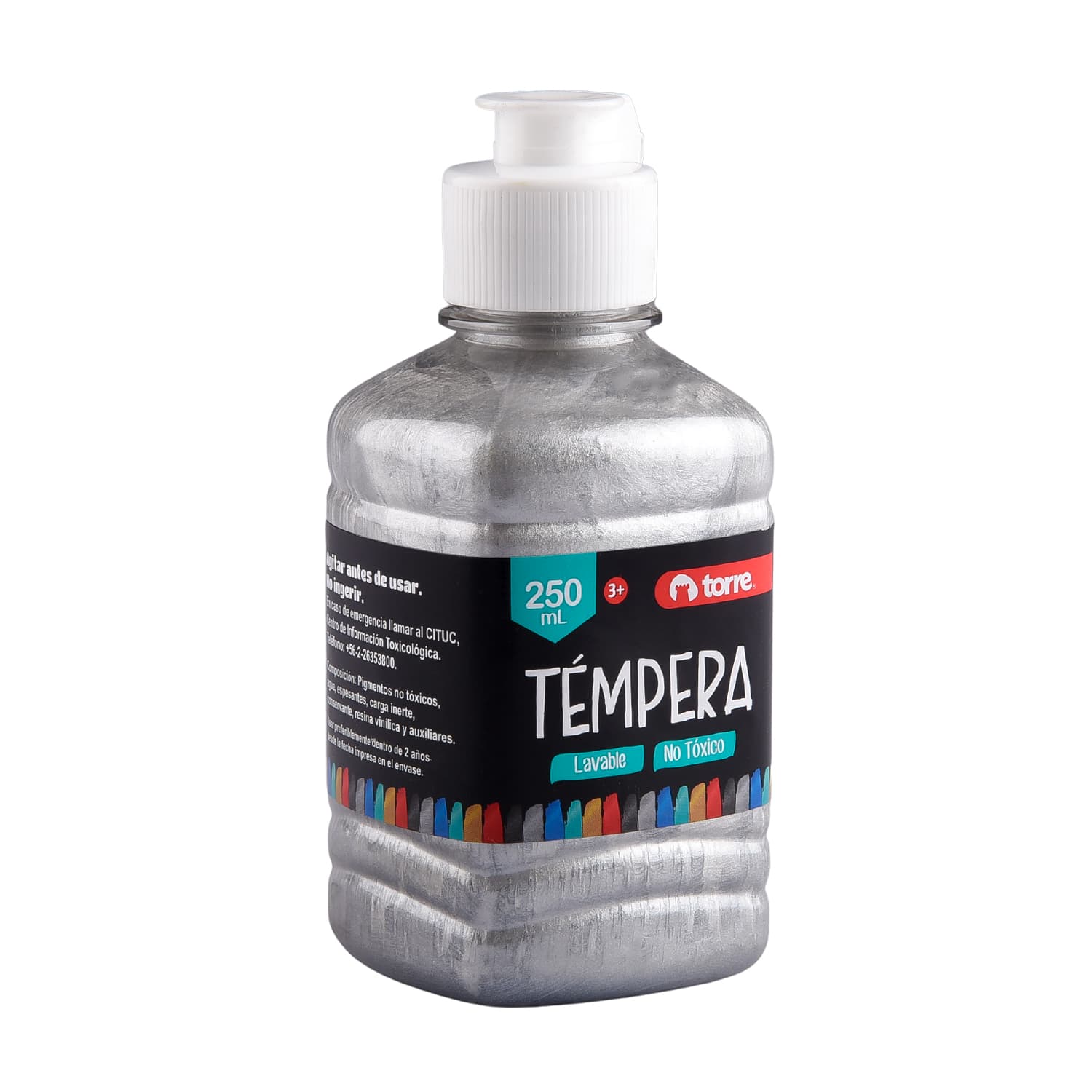 Témpera 250 ml Color Plateado Torre