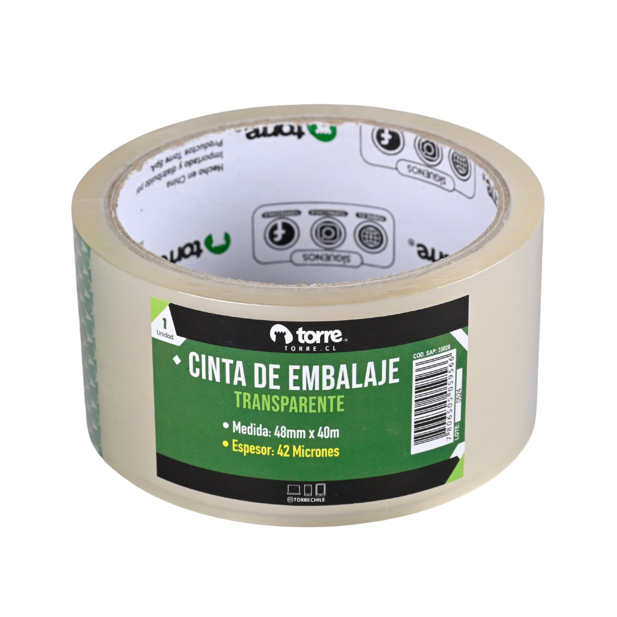 CINTA EMBALAJE TRANSPARENTE 48MMX40M TORRE