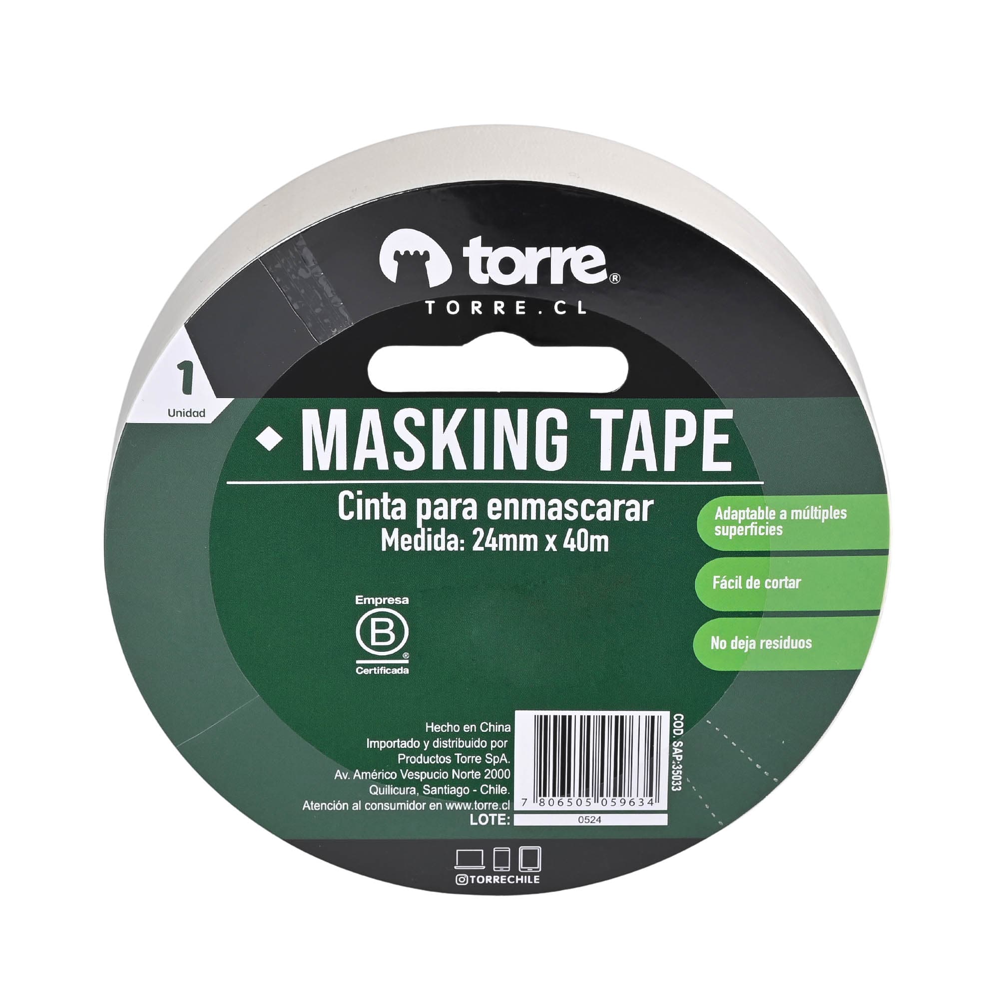 CINTA MASKING TAPE 24MM X 40M