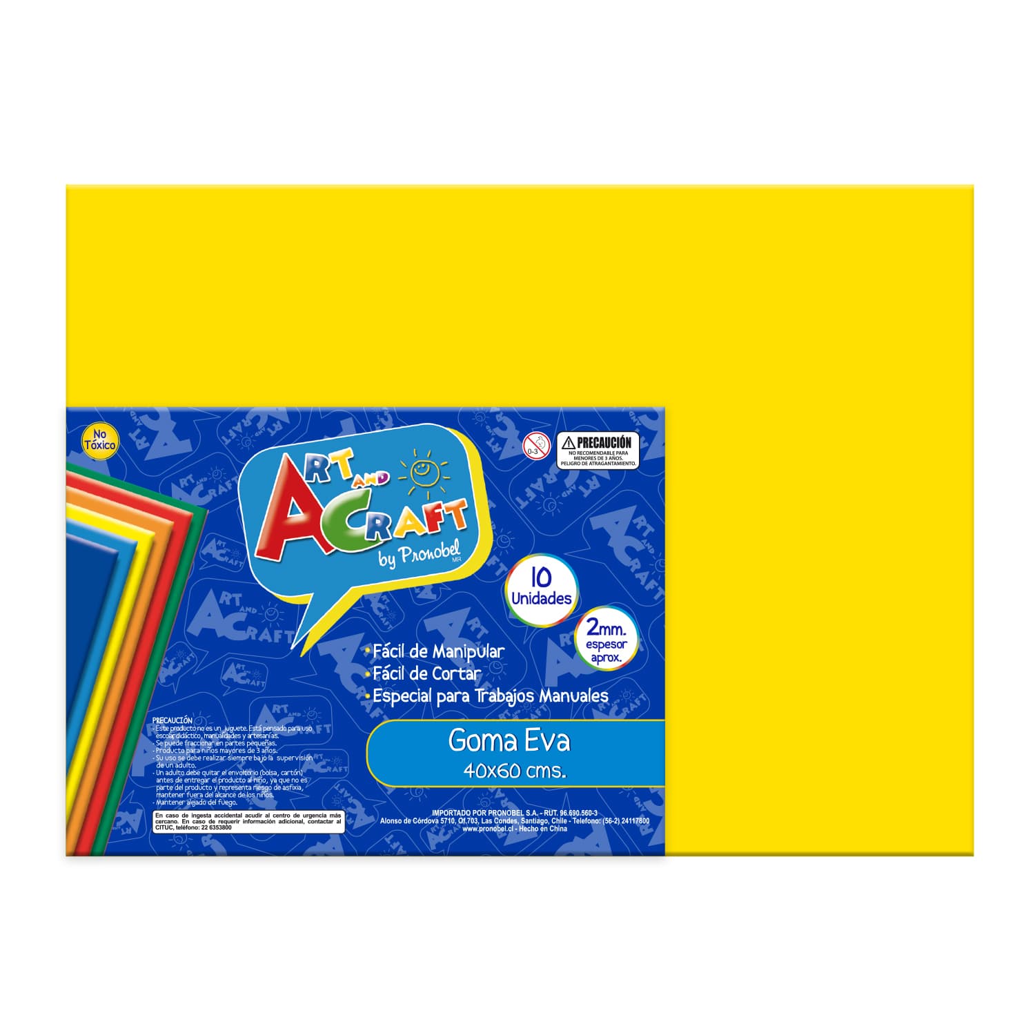 GOMA EVA 40X60 CM 2MM. AMARILLO ART & CRAF