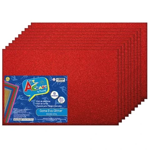 GOMA EVA GLITTER 40X60CM ROJO ART&CRAFT