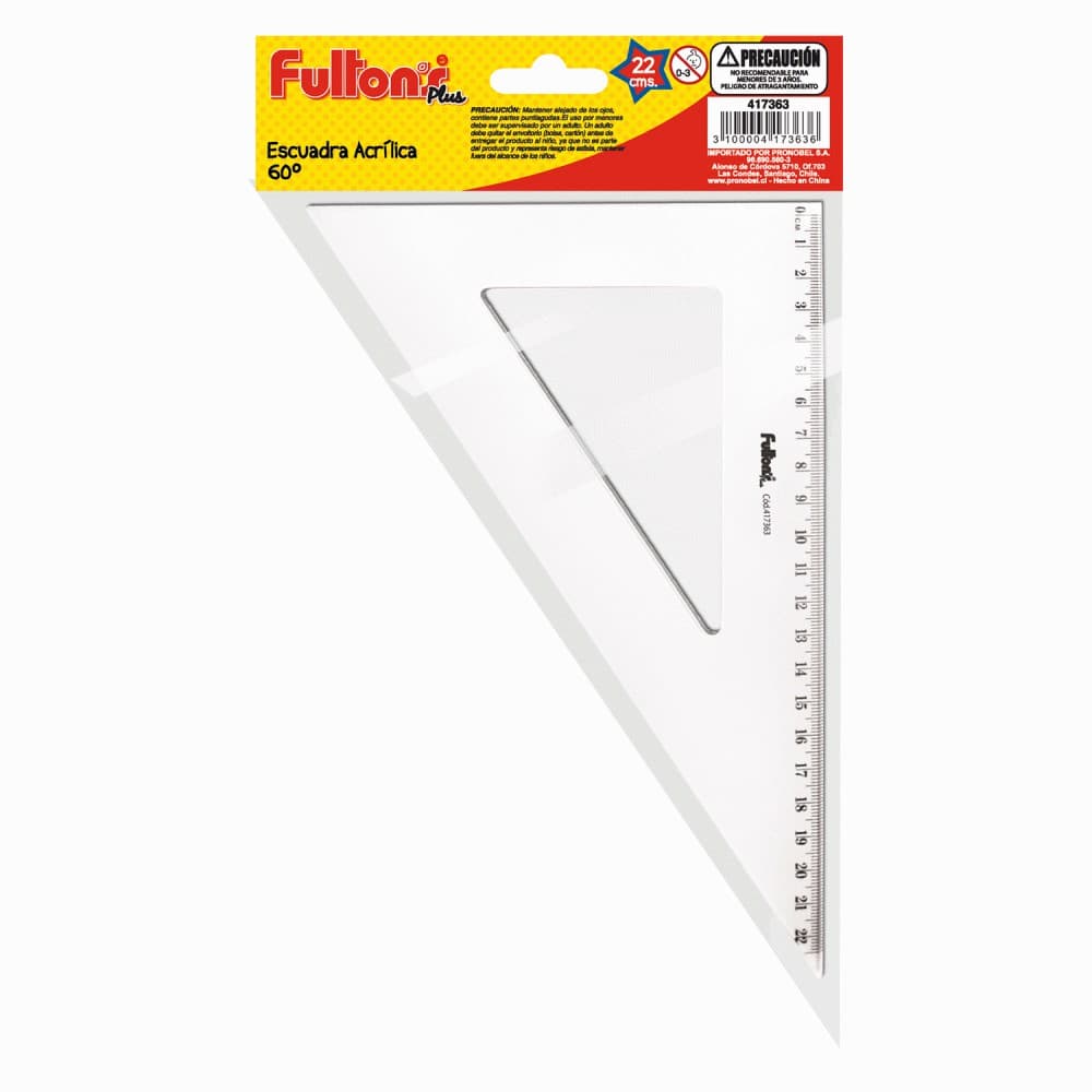 ESCUADRA ACRILICA 60° 22CM FULTONS
