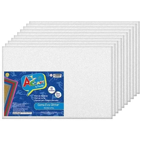 GOMA EVA GLITTER 40X60CM BLANCO  ART&CRAFT
