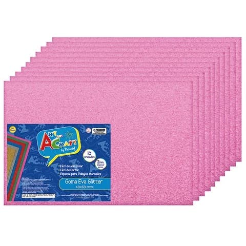 GOMA EVA GLITTER 40X60CM ROSADO ART&CRAFT