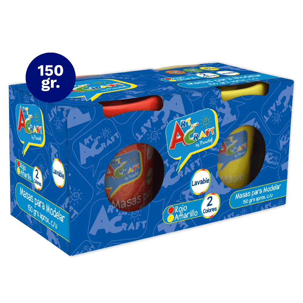 MASA PARA MODELAR 2 POTE 150GR ROJO/AMARILLO