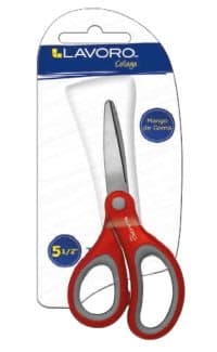 TIJERA ESCOLAR MANGO DE GOMA 5 1/2 BLISTER LAVORO