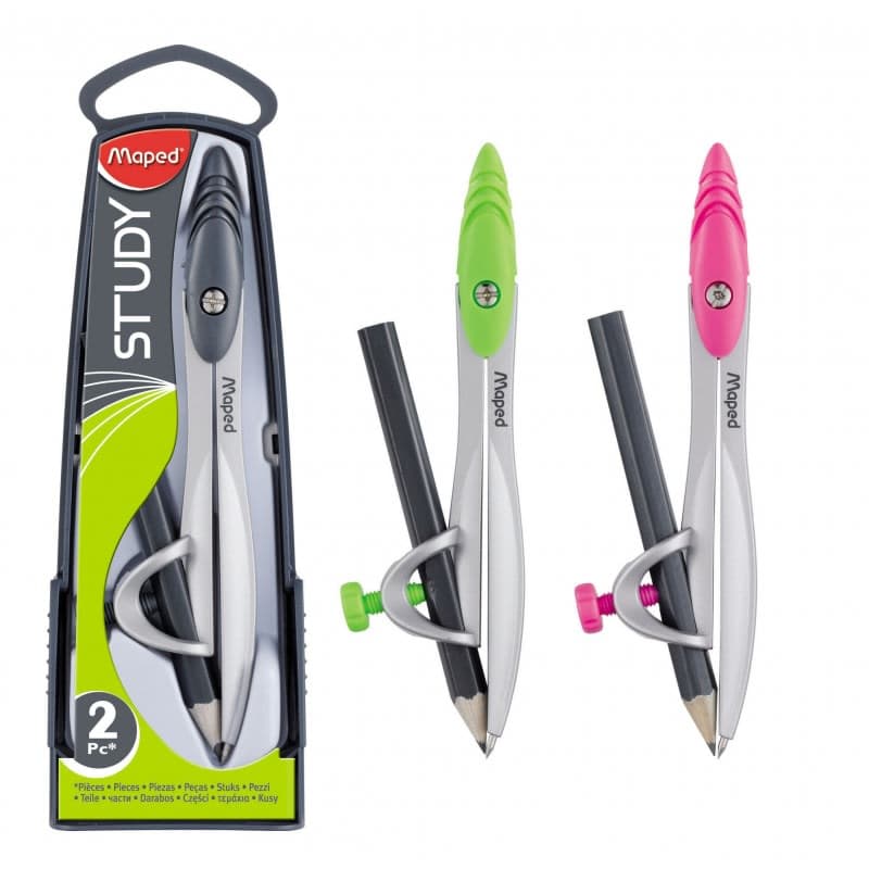 Compas Maped STUDY con adaptador y lápiz