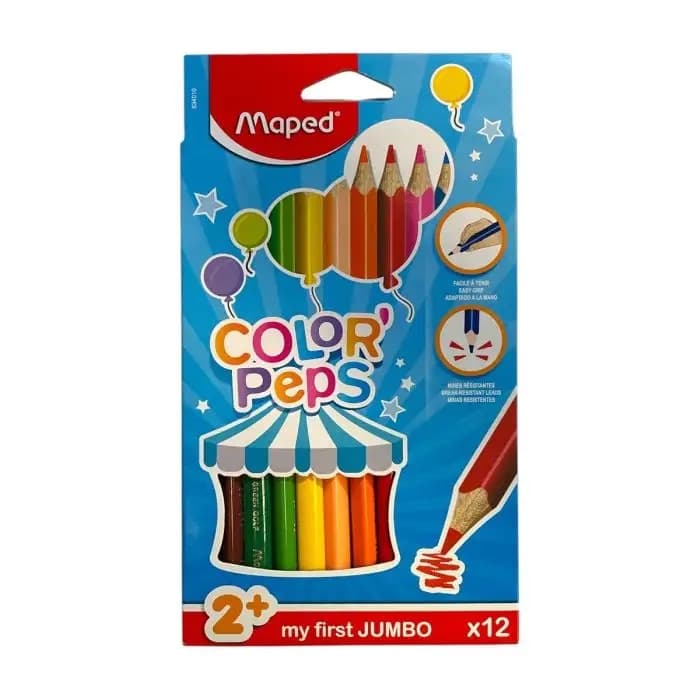 Estuche 12 Lápices de Colores Maxi Maped (JUMBO)