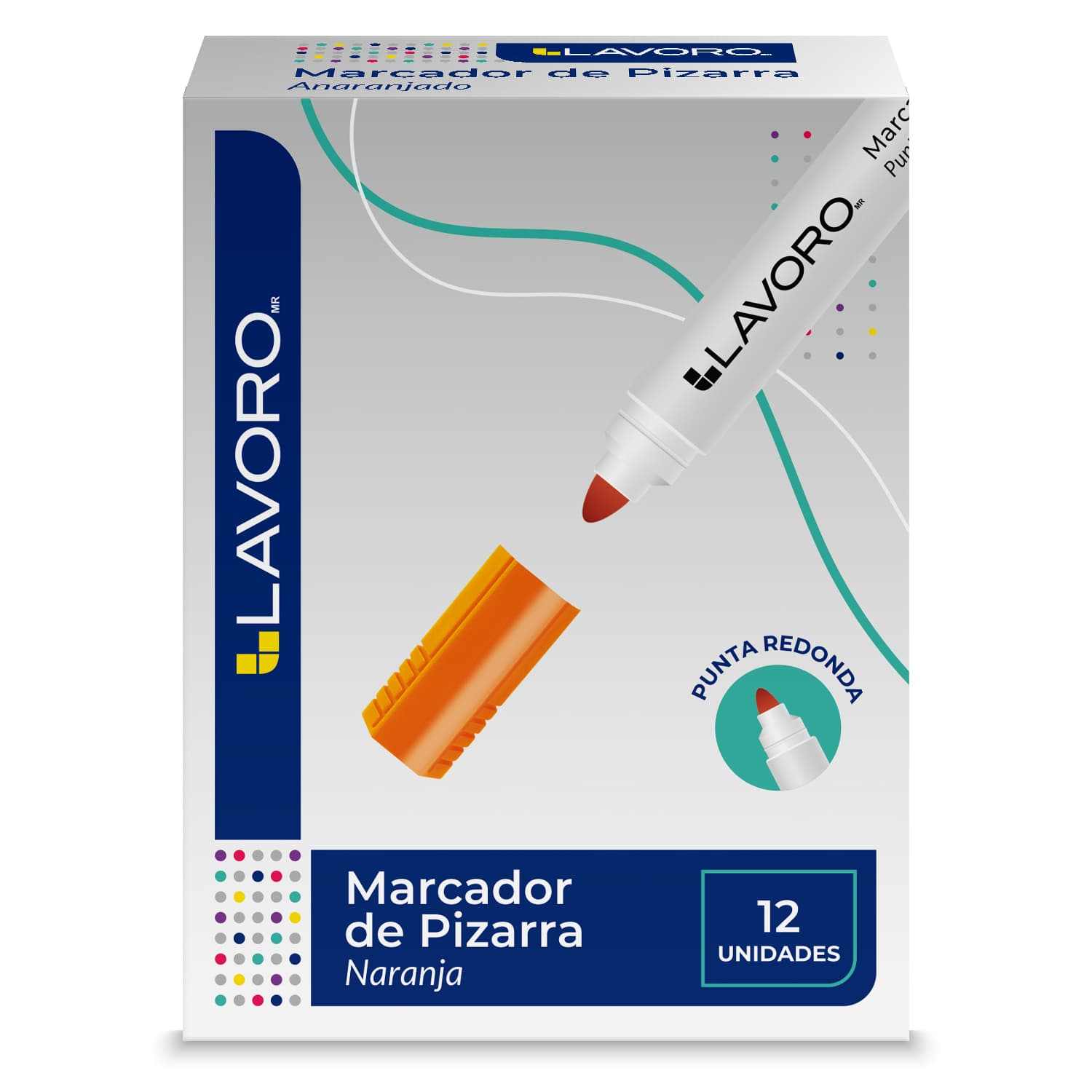 MARCADOR DE PIZARRA PUNTA REDONDA NARANJO LAVORO