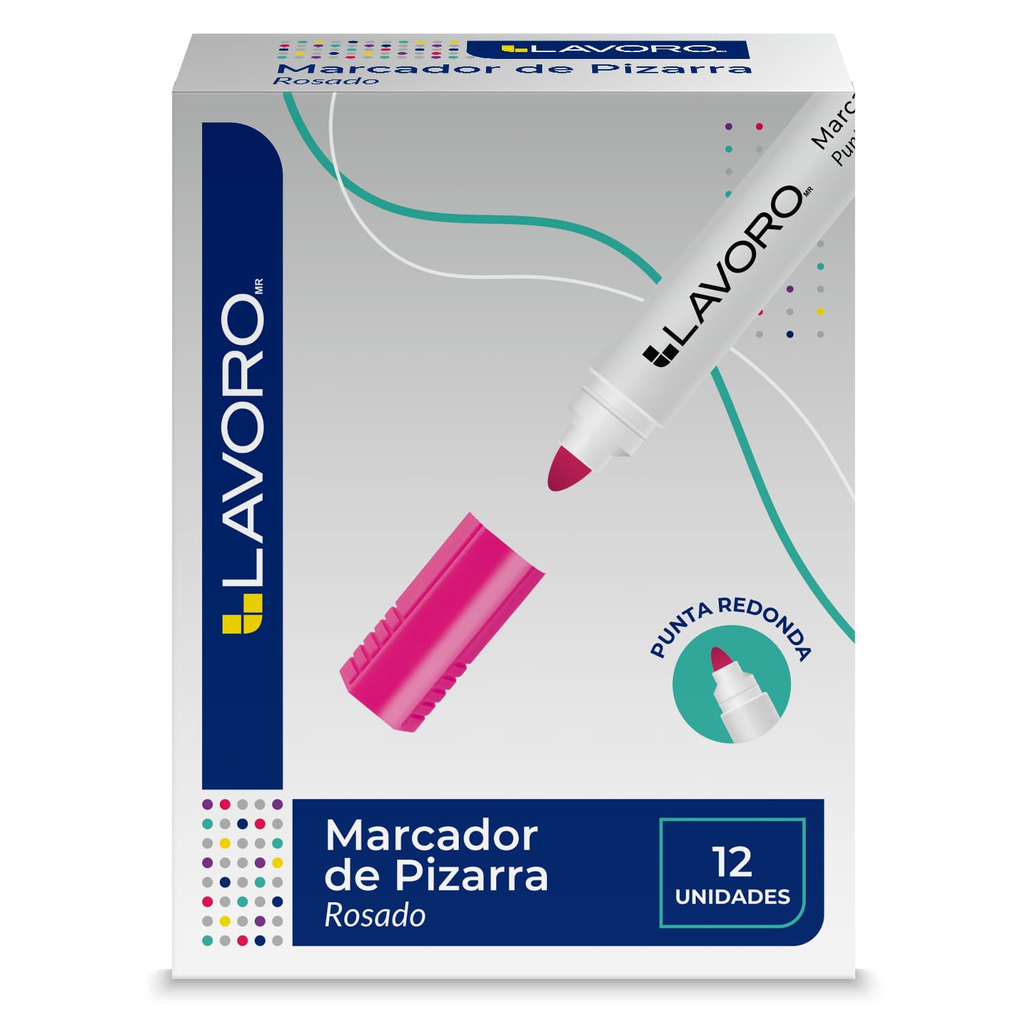 MARCADOR DE PIZARRA PUNTA REDONDA ROSADO LAVORO