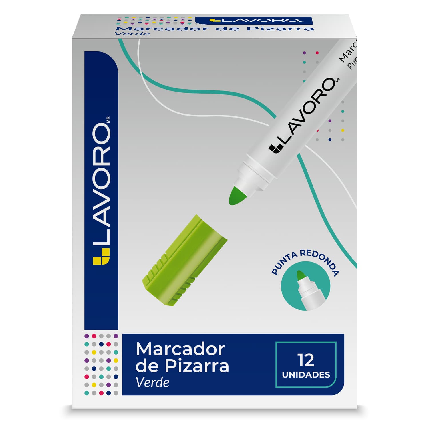 MARCADOR DE PIZARRA PUNTA REDONDA VERDE LAVORO