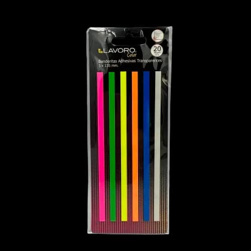 BANDERITAS ADH.6U 5X135MM 20H C/U COLOR