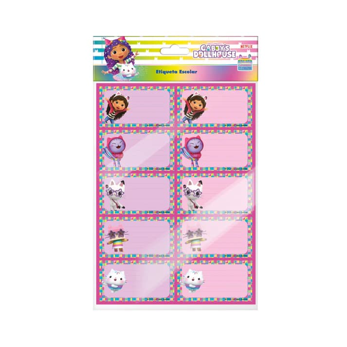 Lamina Etiqueta Escolar La Casa de Gabby