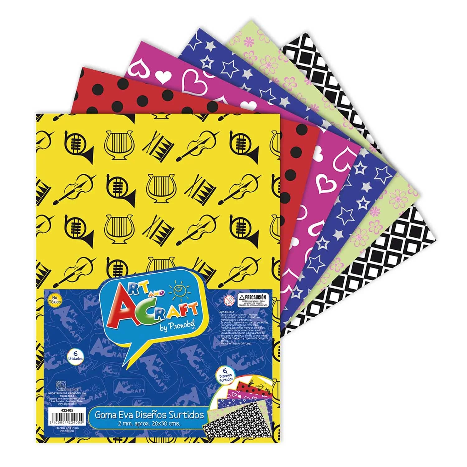 GOMA EVA DISEÑO SURTIDO 20X30CM 6 HJS 