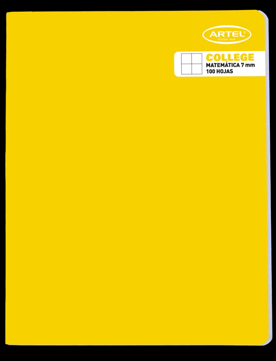 Cuaderno College Matemáticas 7mm. 100 Hojas Color Aleatorio Artel
