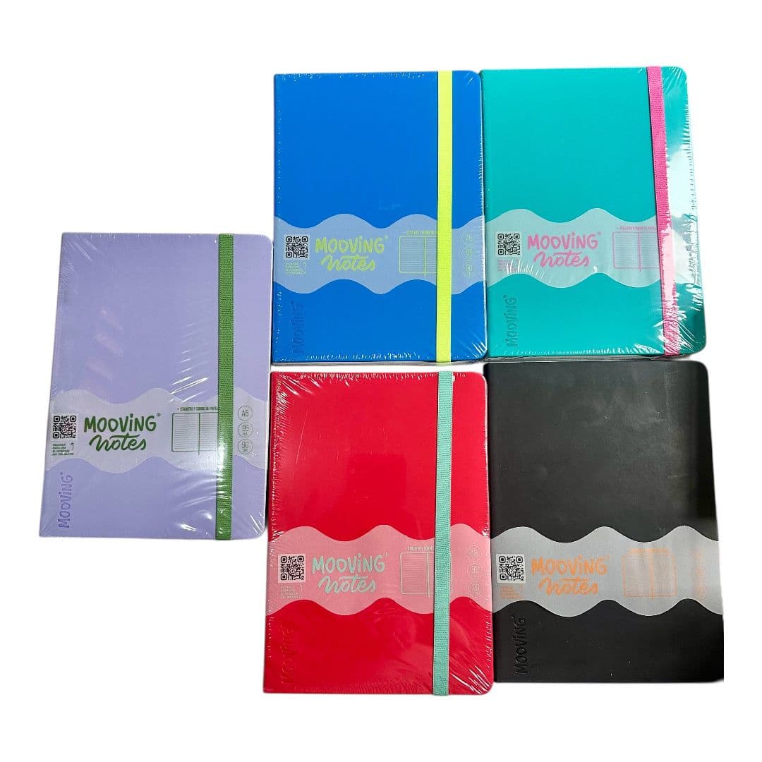 LIBRETA EMPASTADA MOOVING A5 LÍNEAS 96 HJS