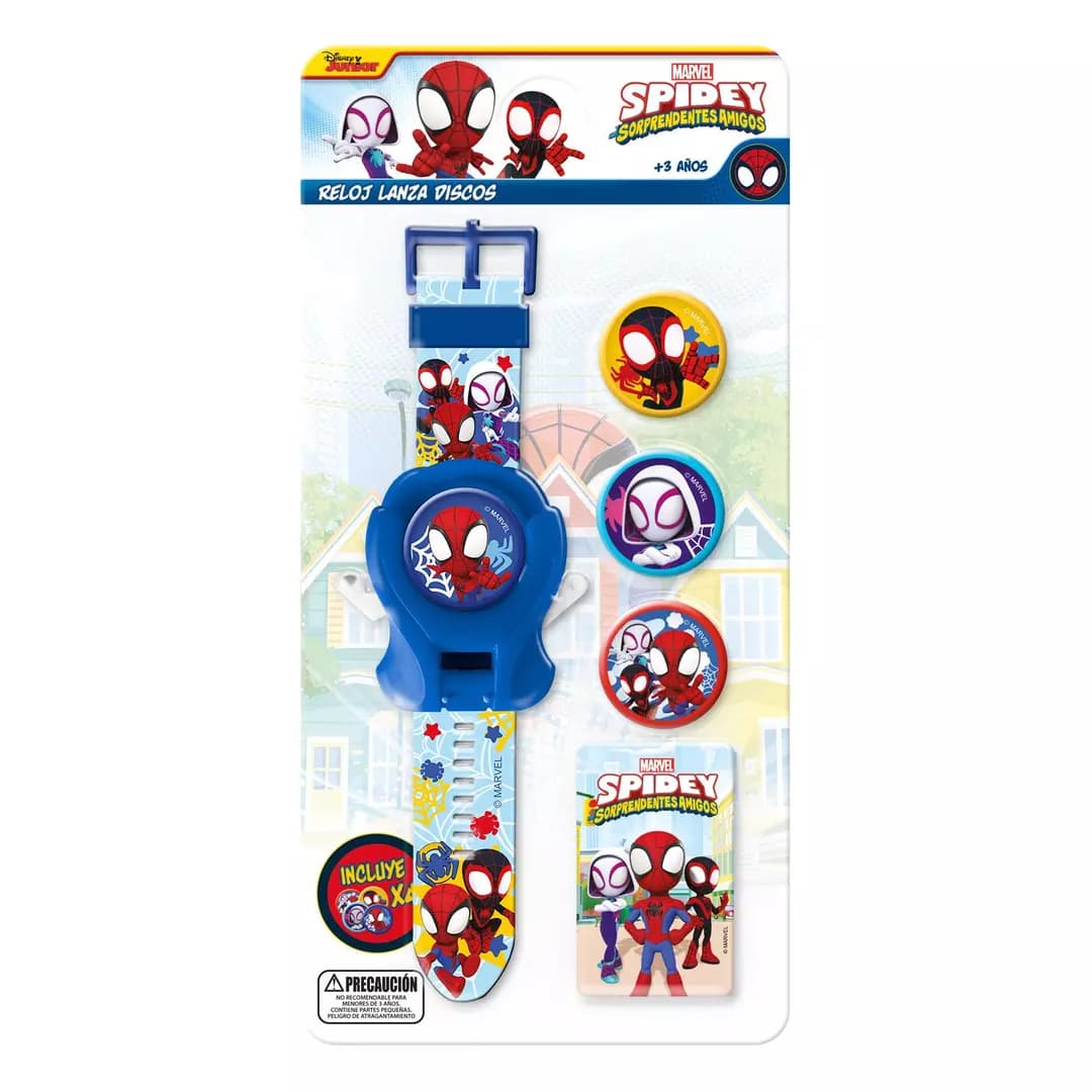 RELOJ LANZADOR DE DISCOS SPIDEY MARVEL