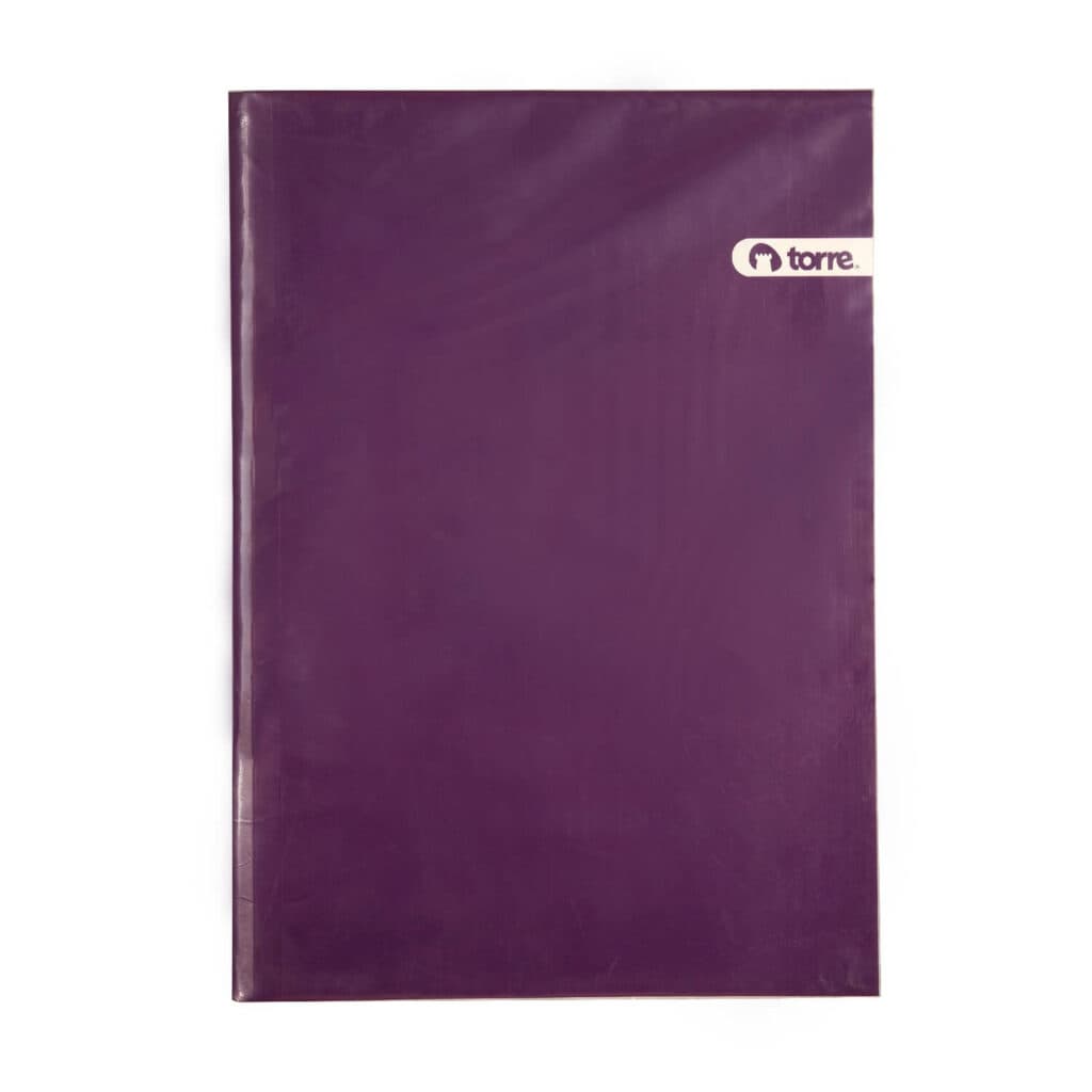 CARPETA PLASTIFICADO TORRE VIOLETA C/GUSANO