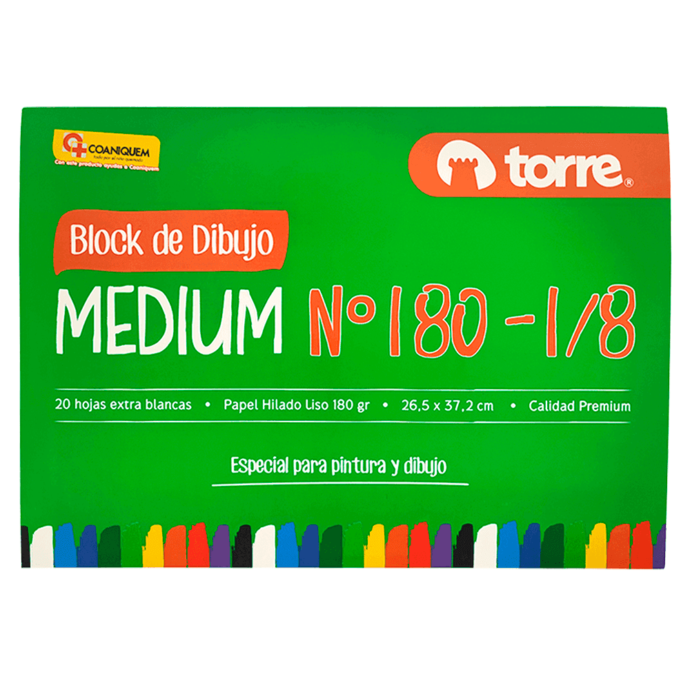 BLOCK DIBUJO MEDIUM 180 1/8 IMAGIA