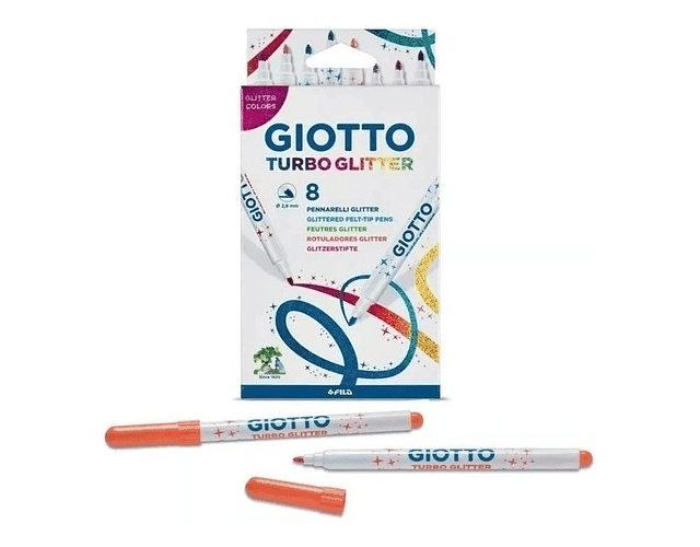 GIOTTO MARCADOR TURBO GLITTER 8 COLORES