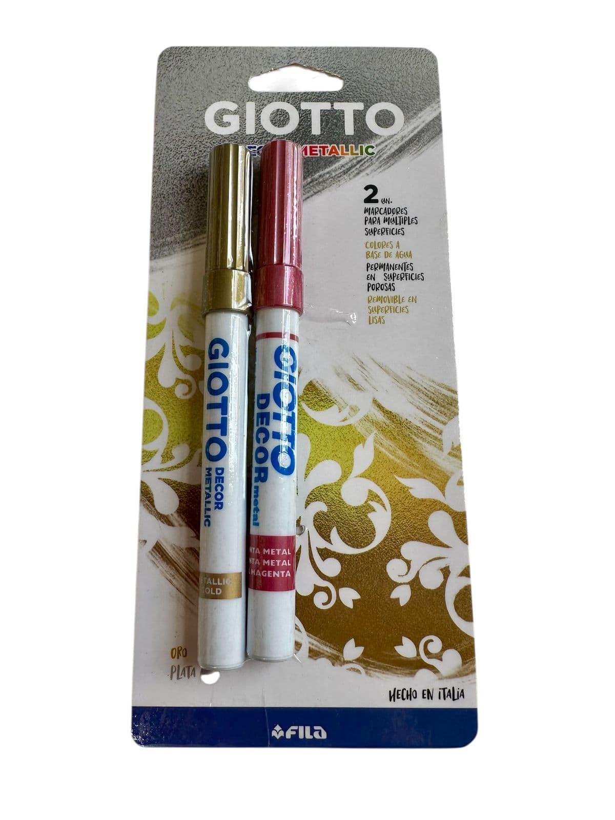 GIOTTO BLÍSTER MARCADOR DECOR ORO / PLATA