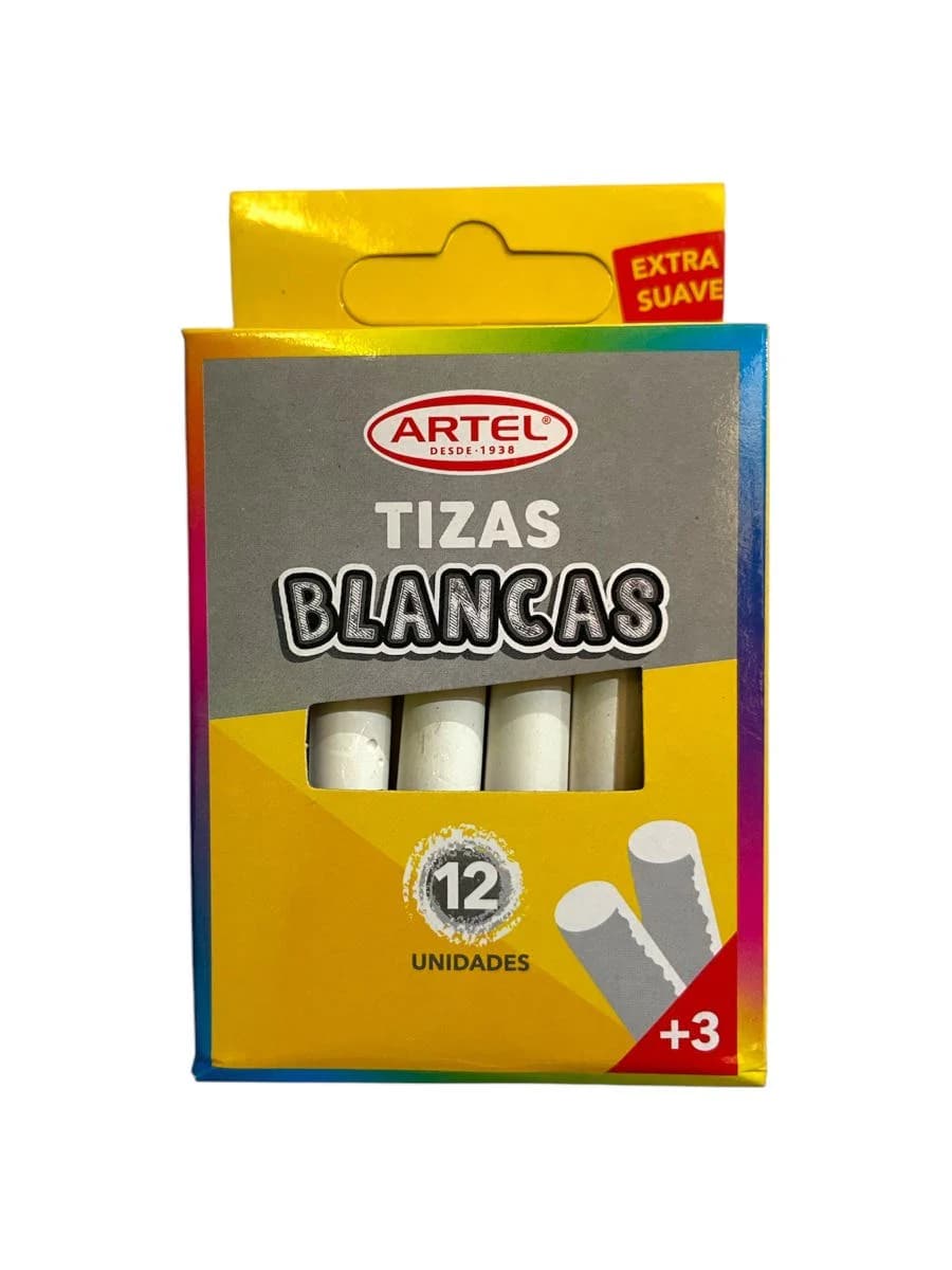 Tiza Blanca 12 Unidades Artel