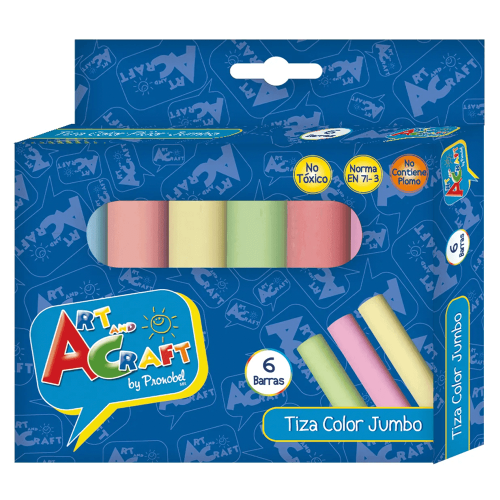 TIZA COLORES JUMBO 6 COL FLUOR